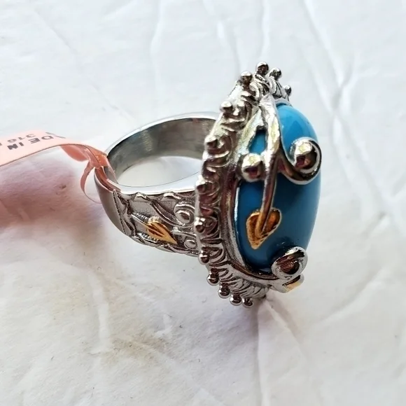 New Women's Stamped 316L S. Steel Necklace & Ring Size 7 NWT - Picture 10 of 12